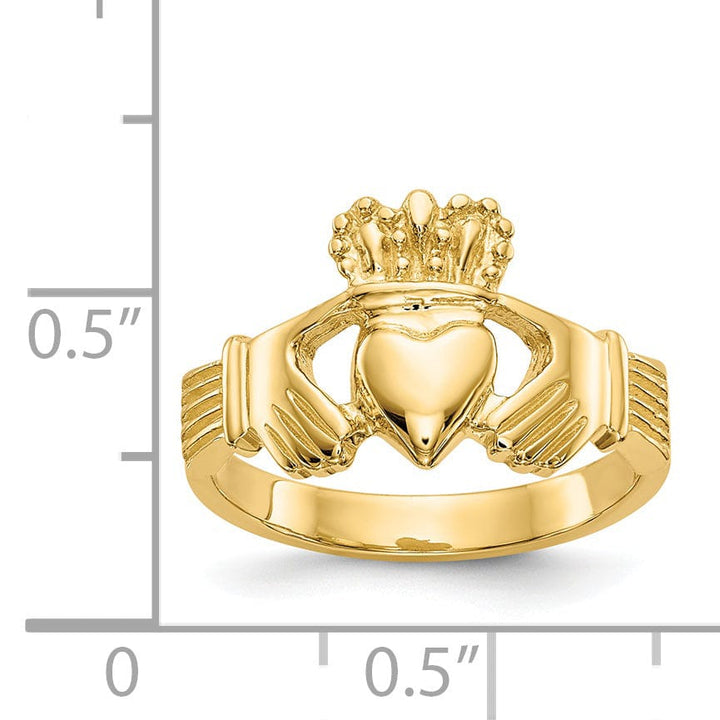 14kt yellow gold ladies claddagh ring