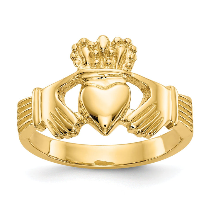 14kt yellow gold ladies claddagh ring