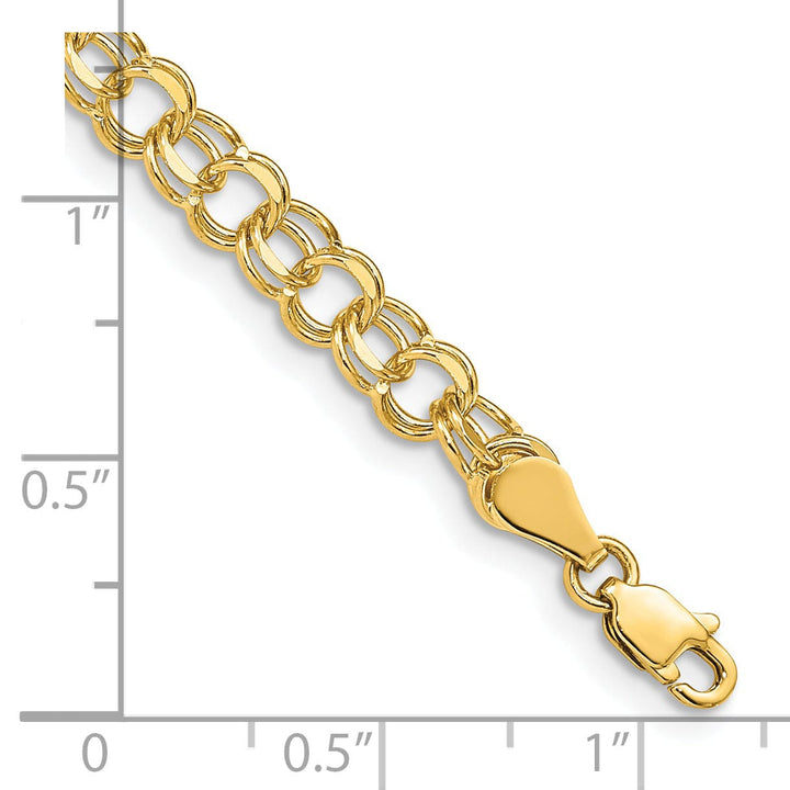 14k Yellow Gold Double Link Charm Bracelet