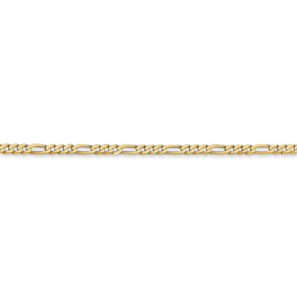 14k Yellow Gold 2.25-mm Flat Solid Figaro Chain
