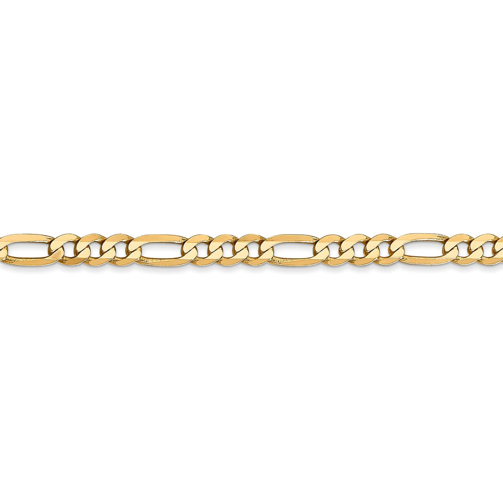 14k Yellow Gold 4.00-mm Flat Solid Figaro Chain