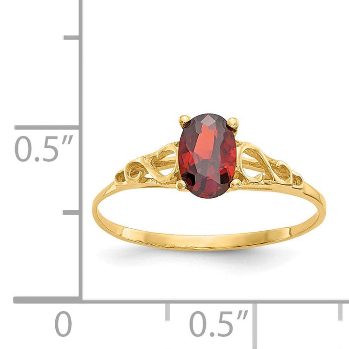 14k Yellow Gold Synthetic Garnet Ring