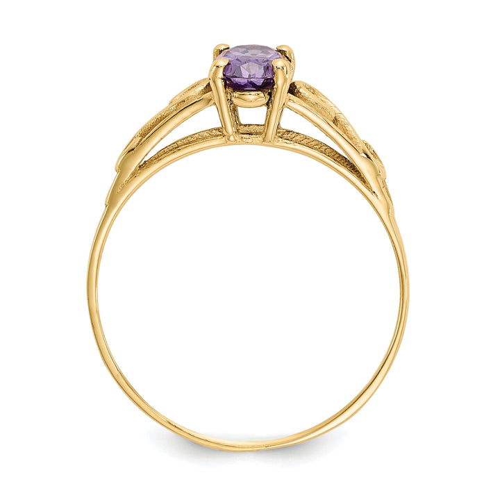 14k Yellow Gold Synthetic Amethyst Ring