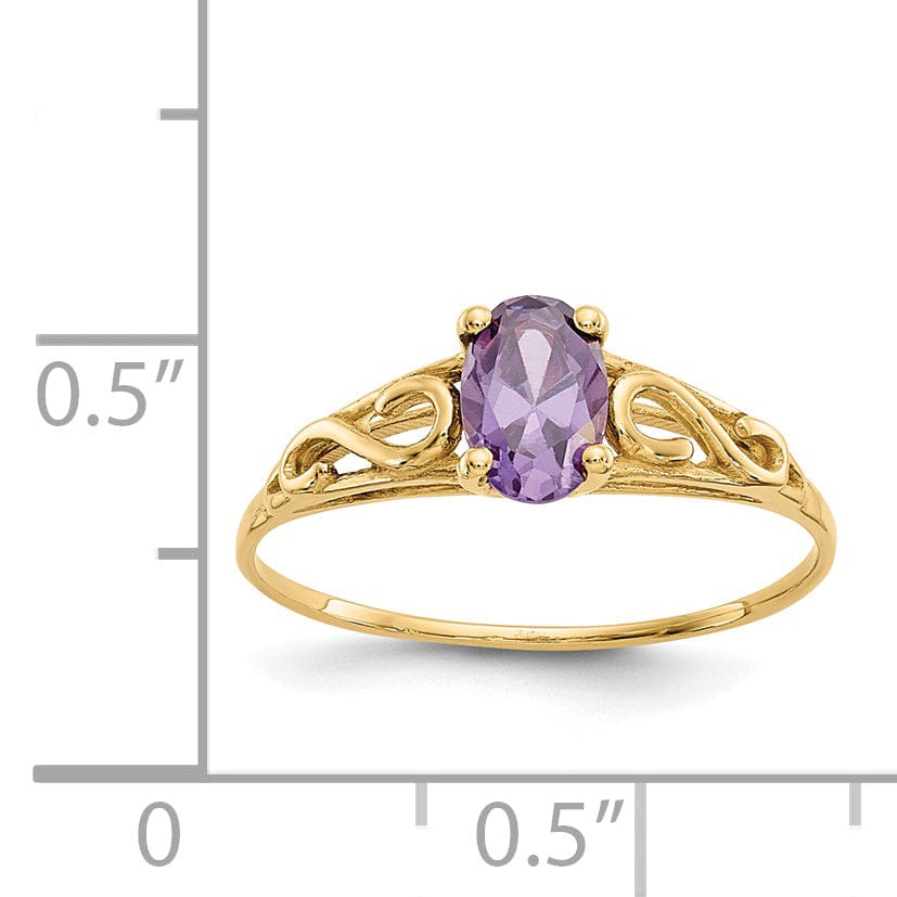 14k Yellow Gold Synthetic Amethyst Ring