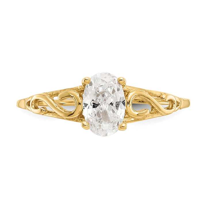 14k Yellow Gold White Spinel Ring