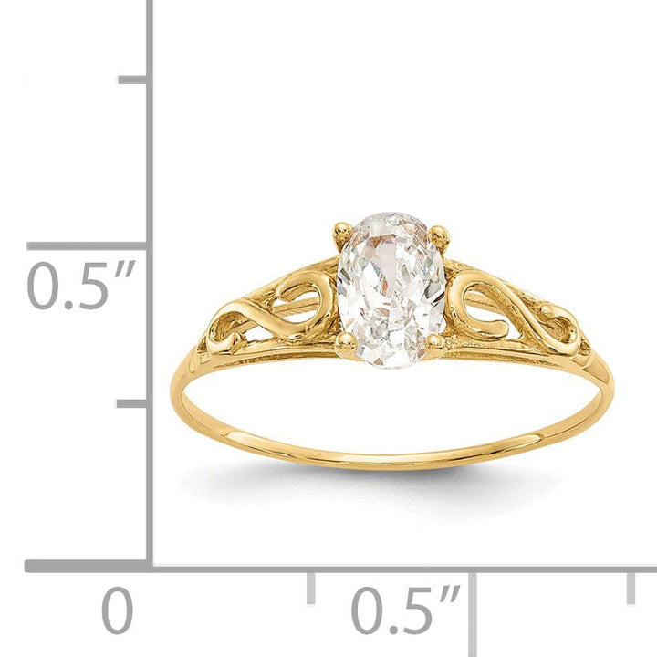 14k Yellow Gold White Spinel Ring