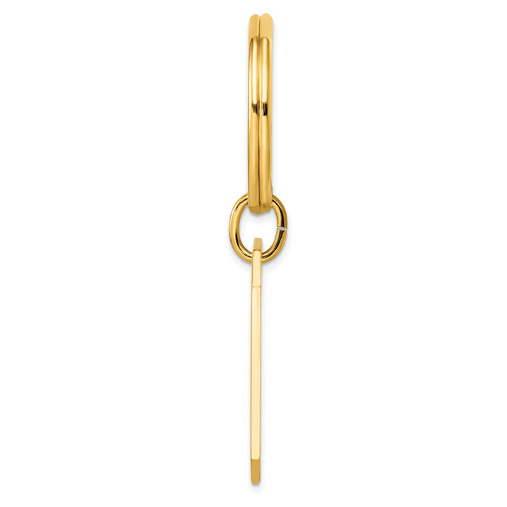 Gold Plated Etched Diagonal Line Key Ring