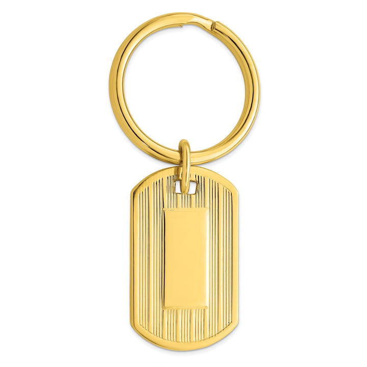 Gold Plated Etched Lines Key Ring