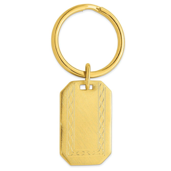 Gold Plated With Engraveable Area Key Ring