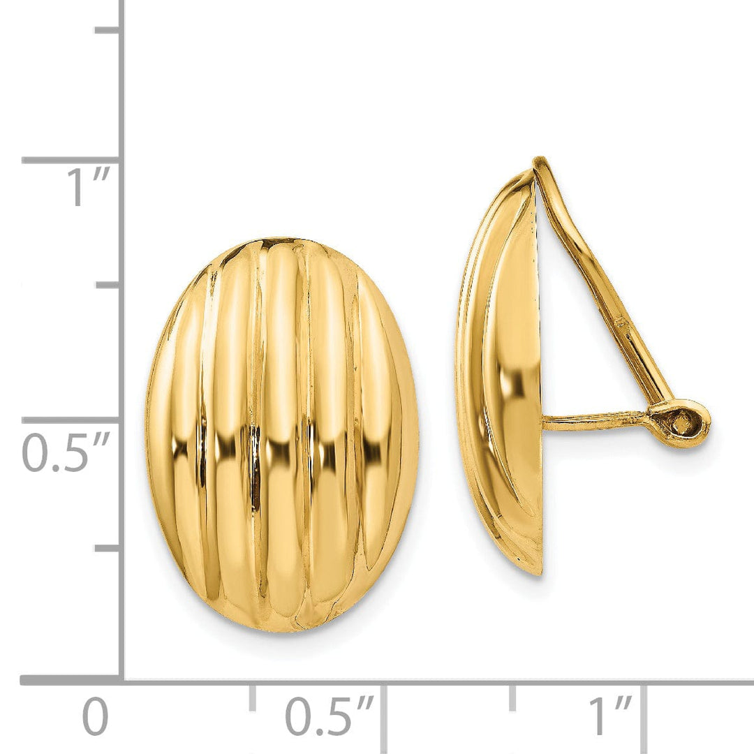 14k Yellow Gold Non-pierced Fancy Earrings