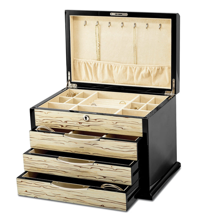 Black Oak Veneer Maple Veneer Jewelry Chest