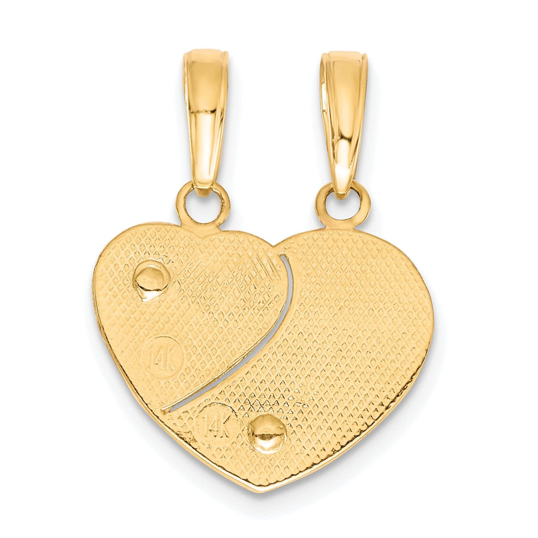 14k Two Tone Gold Mommy and Me Heart Pendant