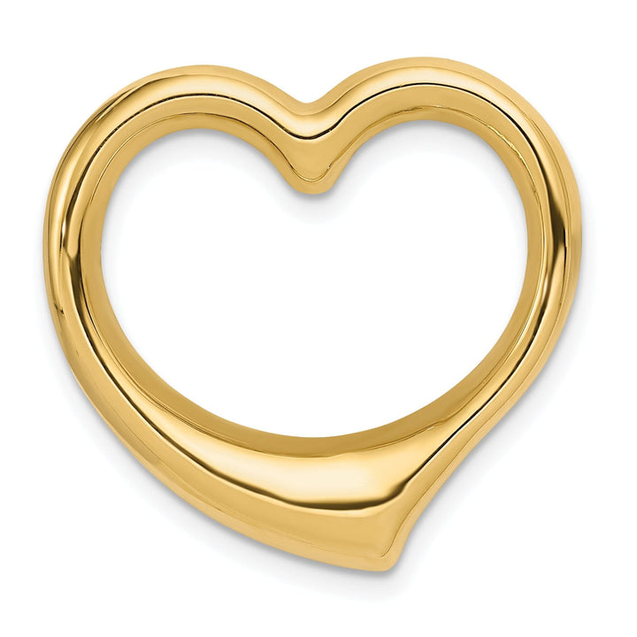 14k Yellow Gold Heart Hollow Pendant Slide