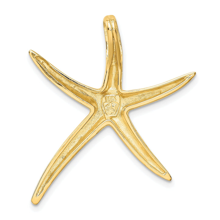 14k Yellow Gold Solid Polished Finish Starfish Slide Pendant