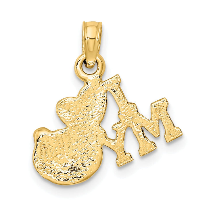 14k Yellow Gold Solid Polished Finish I HEART MY CAT Talking Charm Pendant