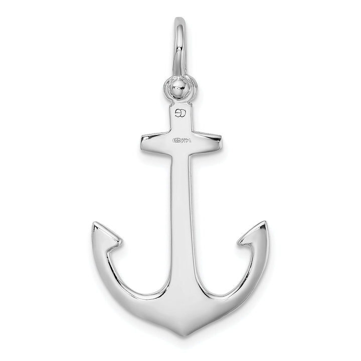 14K White Gold 3-Dimensional Polished Finished Anchor Charm Pendant