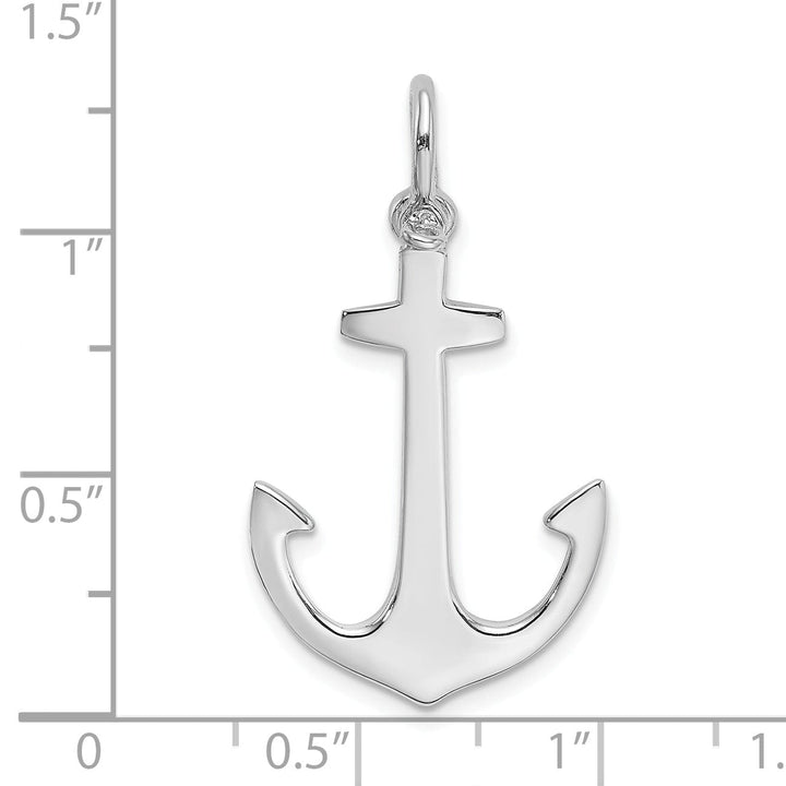 14K White Gold 3-Dimensional Polished Finished Anchor Charm Pendant