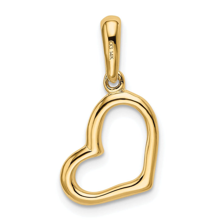 14k Yellow Polished Gold Plain Heart Pendant