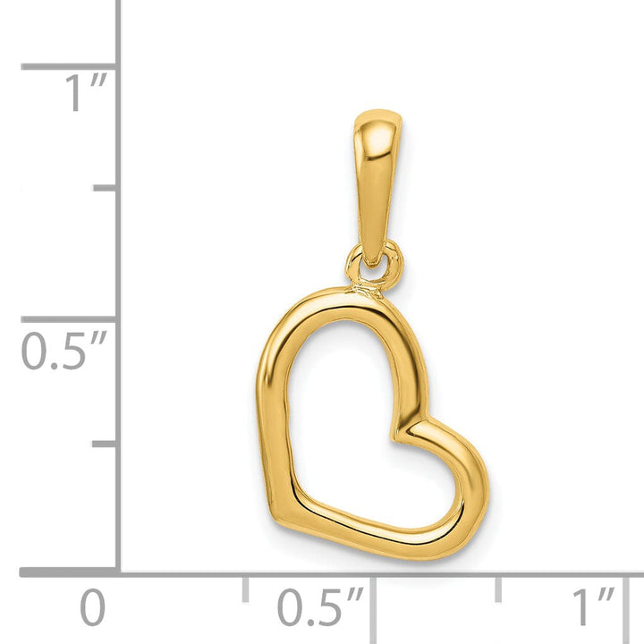 14k Yellow Polished Gold Plain Heart Pendant