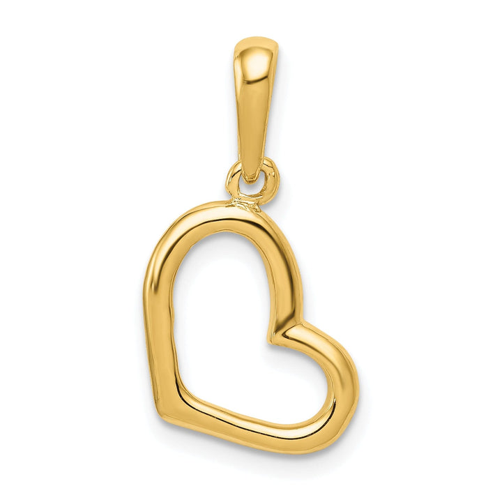 14k Yellow Polished Gold Plain Heart Pendant