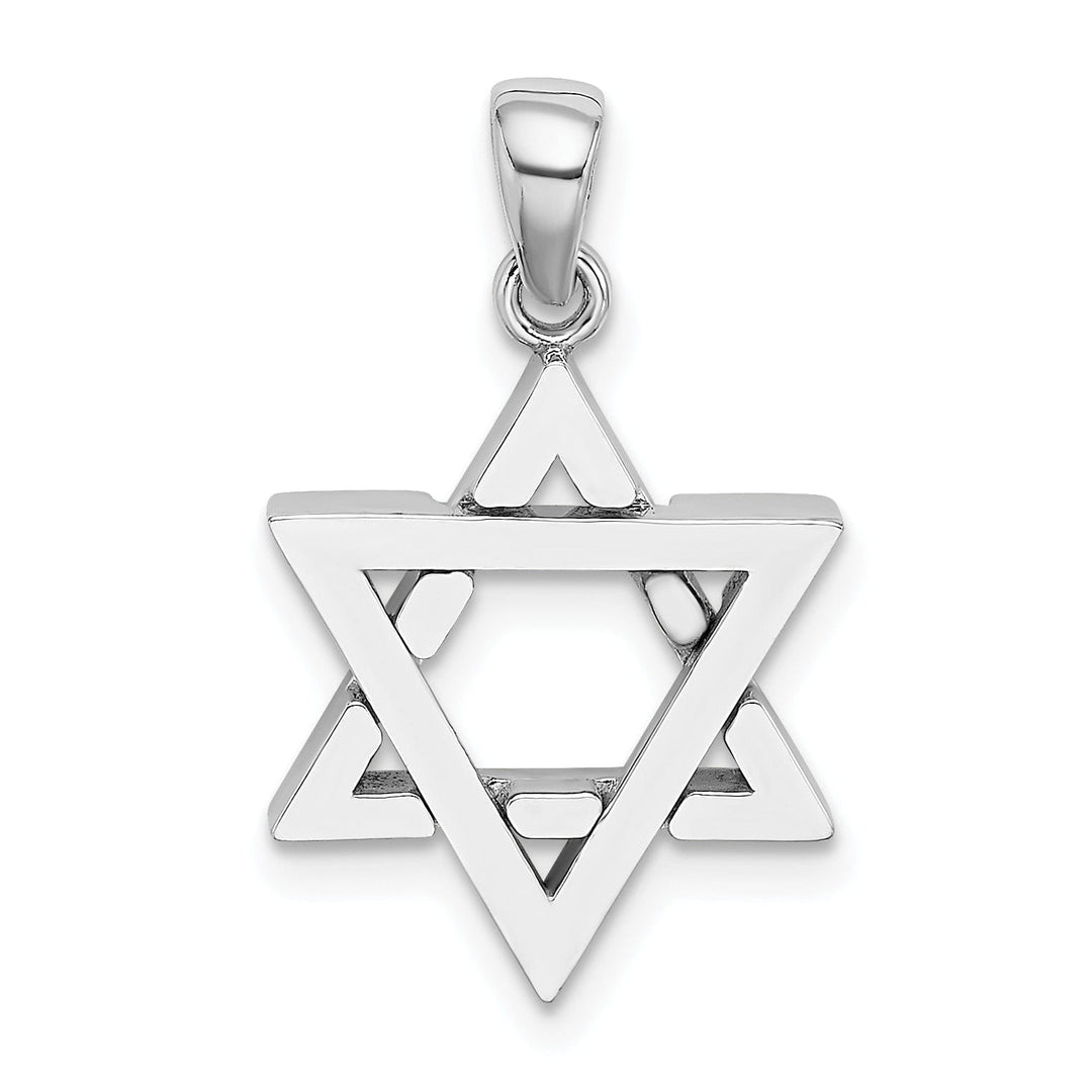 14k White Gold Jewish Star of David Pendant