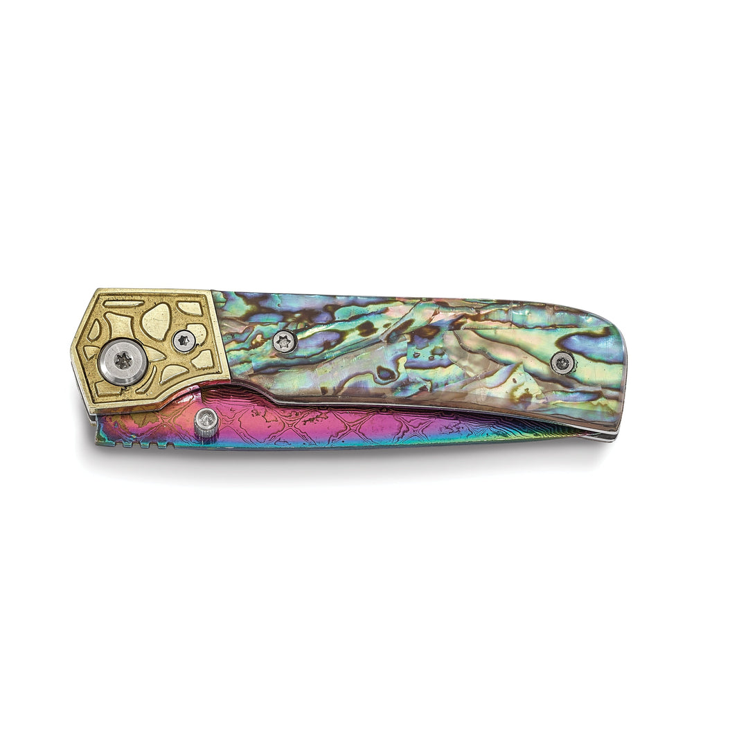 Damascus Steel Genuine Abalone Handle Knife