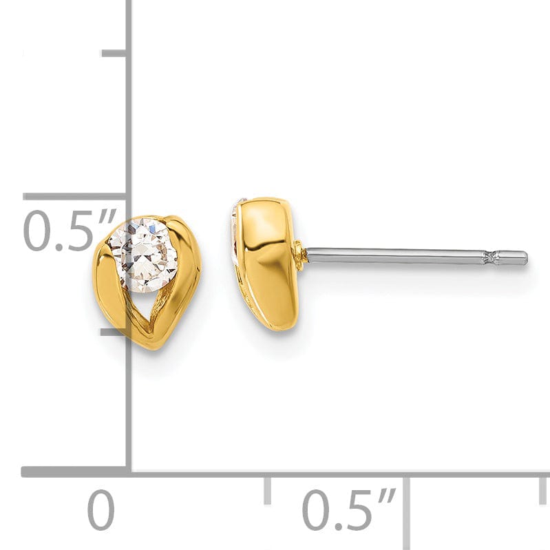 Gold Plated Round Cubic Zirconia Earrings