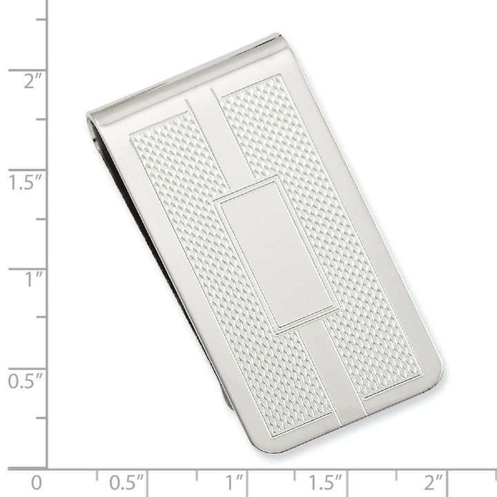 Rhodium Plated Honey Comb Square Money Clip