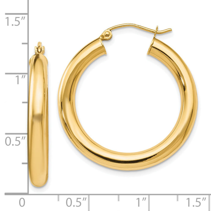 14k Yellow Gold Polished Finish Lightweight Hoop Earrings