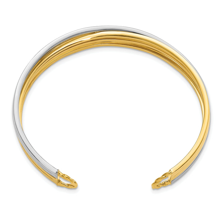 Leslie 14k Two Tone Polish Slip On Cuff Bangle