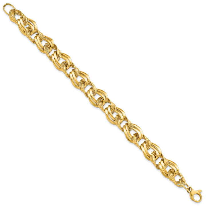 14k Yellow Gold Polished Fancy Link Bracelet