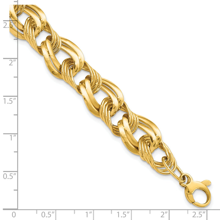 14k Yellow Gold Polished Fancy Link Bracelet