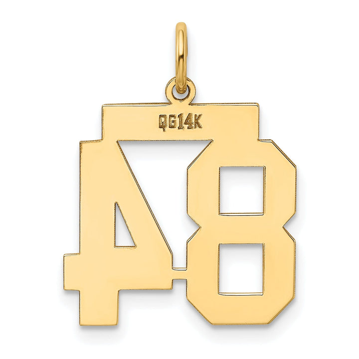 14K Yellow Gold Polished Finish Medium Size Number 84 Charm Pendant