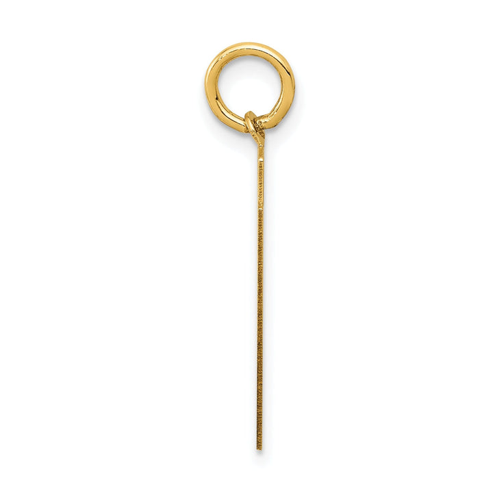 14k Yellow Gold Satin Brush Finish Medium Size Number 91 Charm Pendant