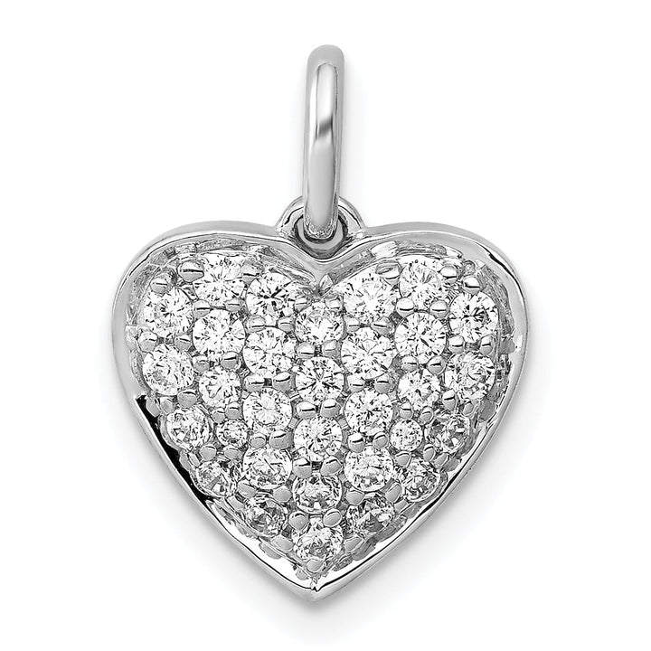 14k White Gold Polished Finish Open Back Polished Finish 0.495-CT Diamond Heart Charm Design Pendant