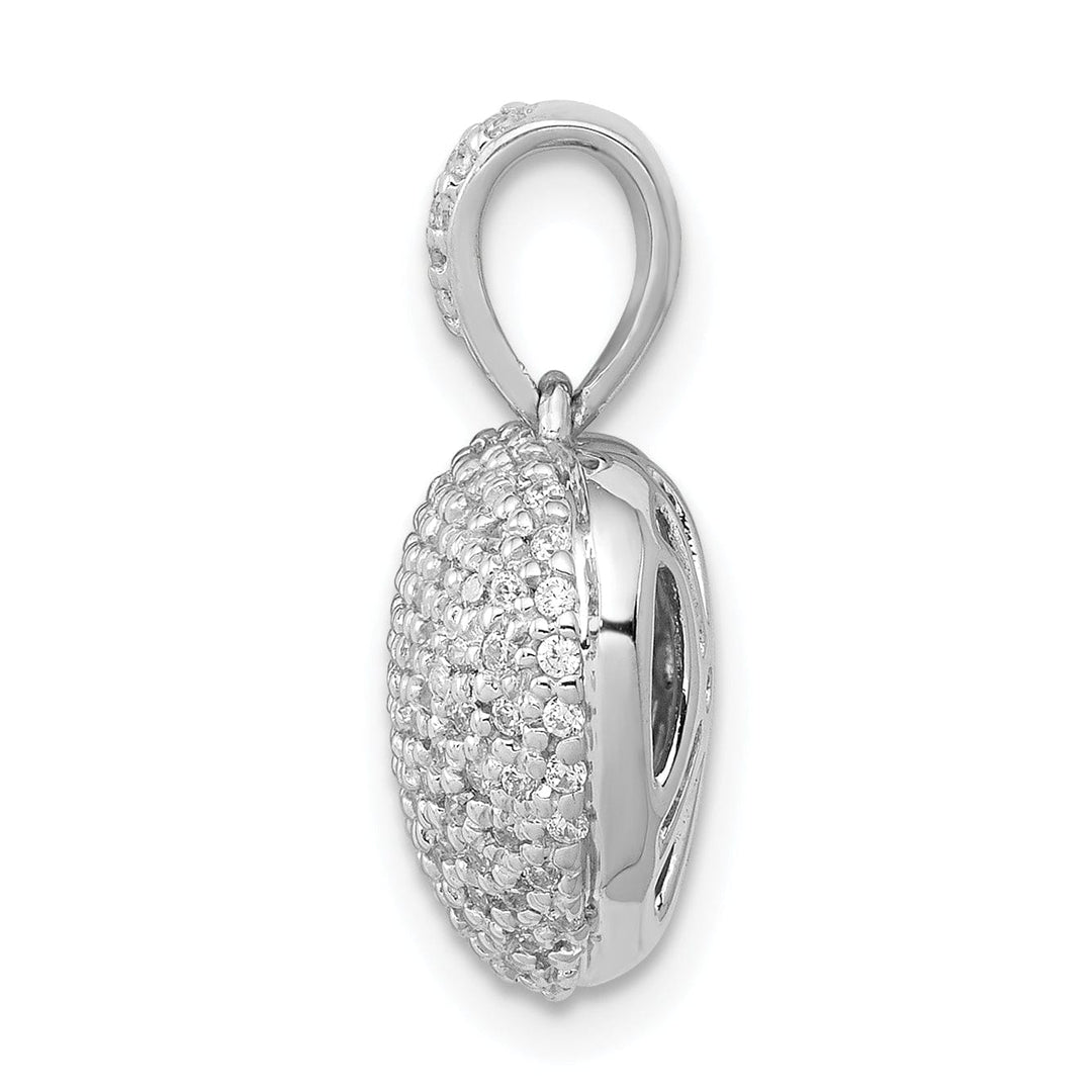 14k White Gold Open Back Polished Finish 0.433-CT Diamond Heart Shape Design Charm Pendant