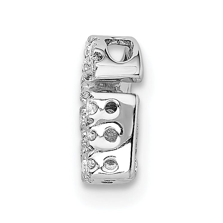 14K White Gold Diamond 0.15-CT Letter G Initial Charm Pendant