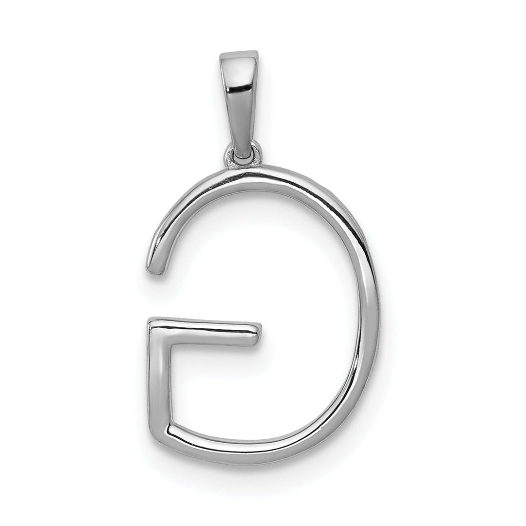 14K White Gold Diamond 0.102-CT Block Letter G Initial Charm Pendant