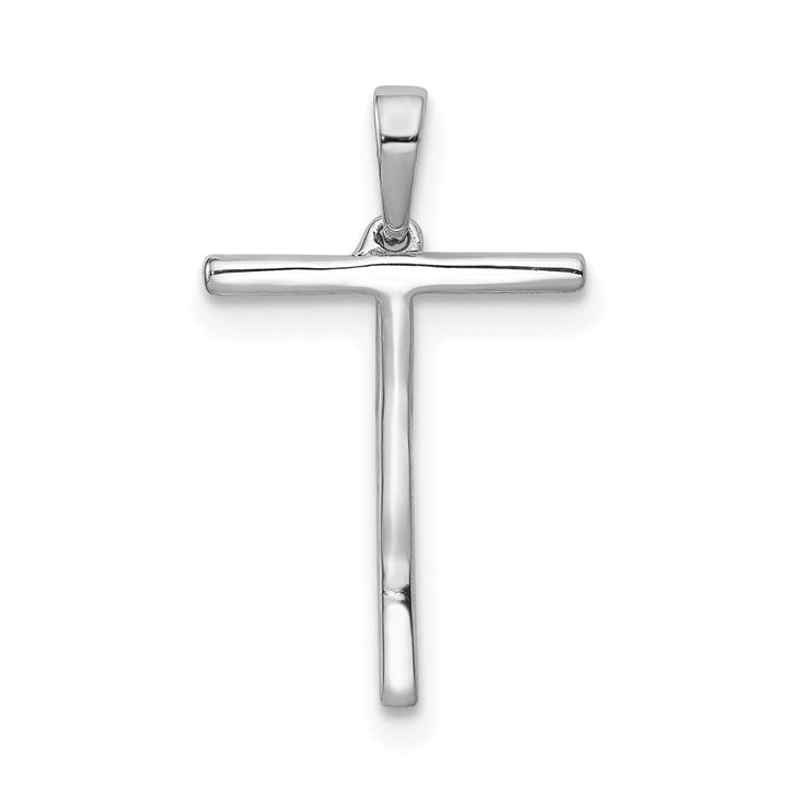 14K White Gold Diamond 0.084-CT Block Letter T Initial Charm Pendant