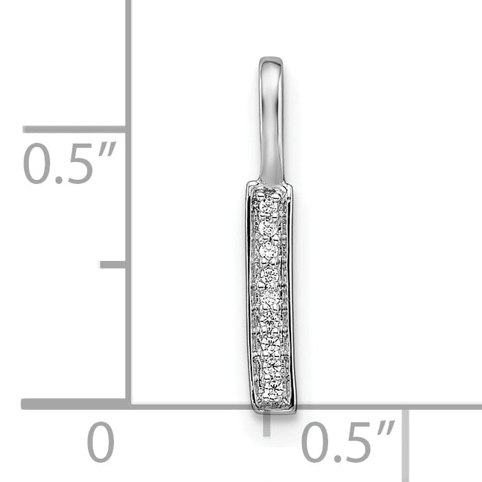 14K White Gold Diamond 0.027-CT Lower Case Style I Initial Charm