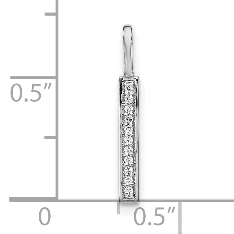 14K White Gold Diamond 0.039-CT Lower Case Style L Initial Charm