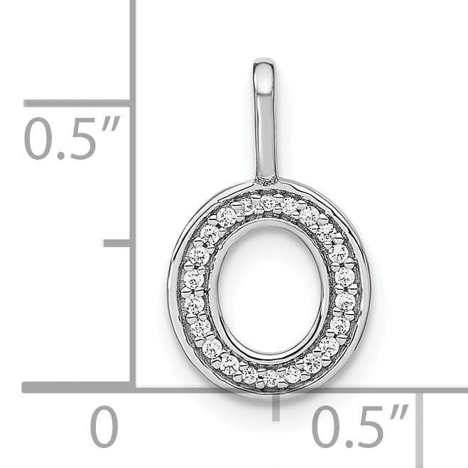 14K White Gold Diamond 0.074-CT Lower Case Style O Initial Charm