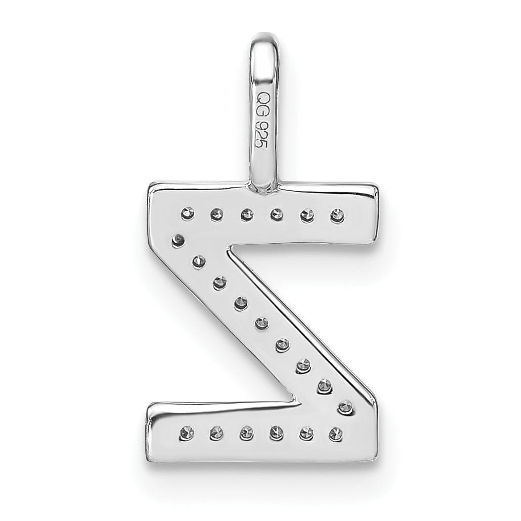 14K White Gold Diamond 0.073-CT Lower Case Style Z Initial Charm