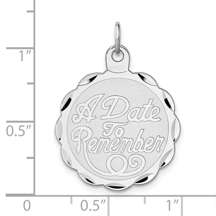 Sterling Silver 'A Date To Remember' Disc Charm