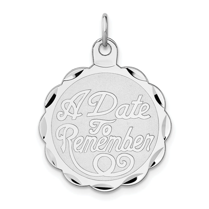 Sterling Silver 'A Date To Remember' Disc Charm