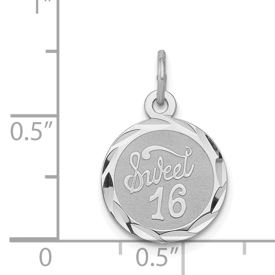 Sterling Silver Sweet Sixteen Disc Pendant