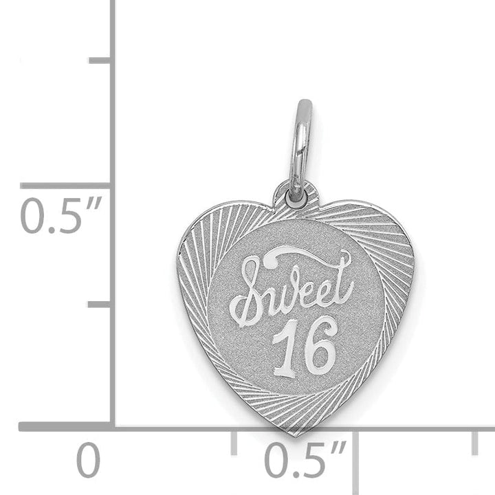 Sterling Silver Sweet Sixteen Heart Pendant