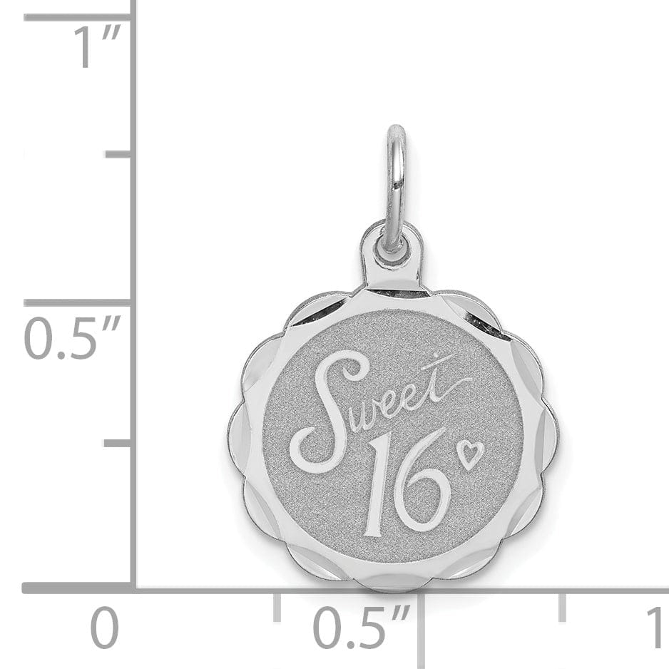 Sterling Silver Sweet Sixteen Disc Pendant