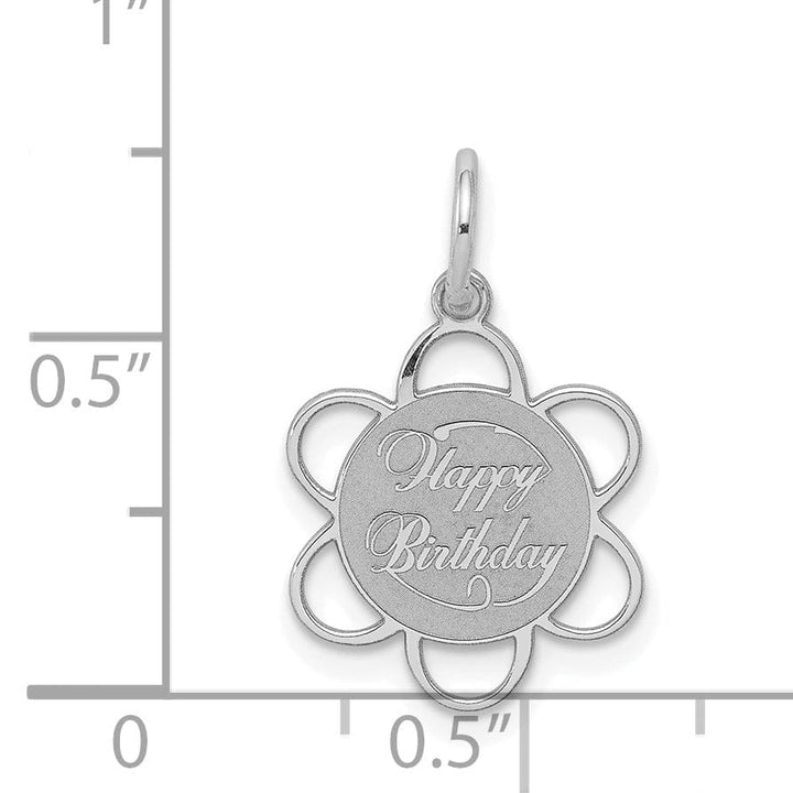 Sterling Silver Laser Cut Happy Birthday Charm