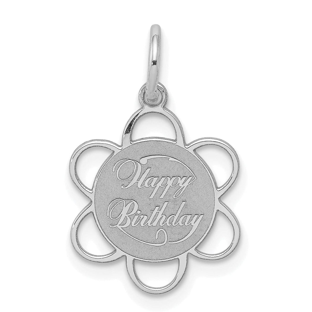 Sterling Silver Laser Cut Happy Birthday Charm